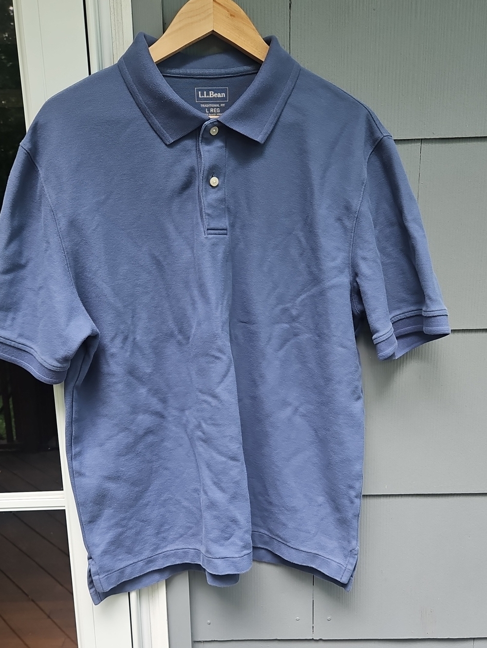L.L. Bean Men's Short-Sleeve Polo in Slate Blue
